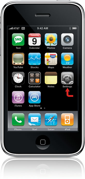 iPhone screen showing the Settings icon