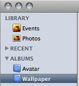 iPhoto sidebar