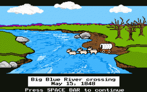 3585-the-oregon-trail-dos-screenshot-river-crossing-is-treacherous